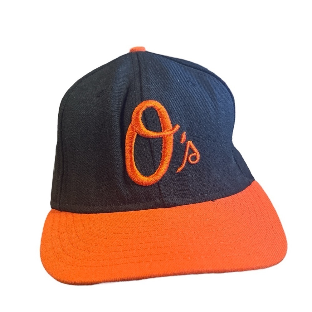 New Era Wool Baltimore Orioles Fitted Hat Black and Orange Size 7 1/2